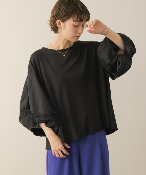 Bou Jeloud(ブージュルード)の「袖バルーンボリュームカットソー(Tシャツ/カットソー・レディース・ブラック/ブラウン・FREE)」の3枚目の写真