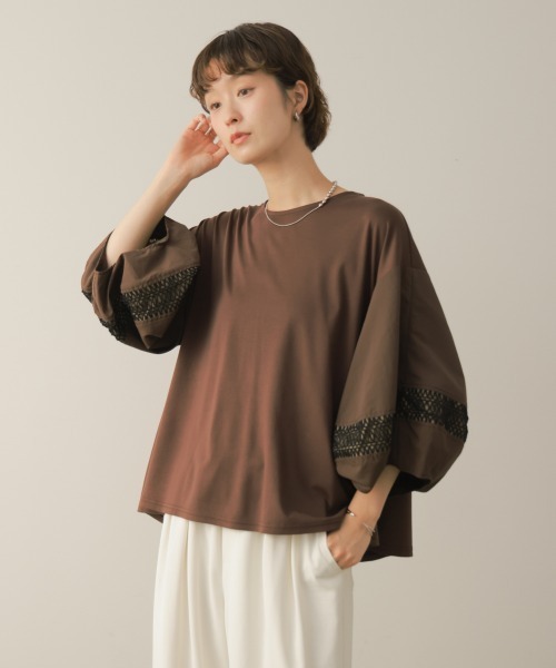 Bou Jeloud(ブージュルード)の「袖バルーンボリュームカットソー(Tシャツ/カットソー・レディース・ブラック/ブラウン・FREE)」の17枚目の写真