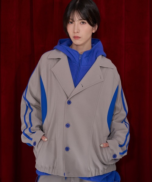 Nora Lily(ノラリリー)の「【Nora Lily】Line Track Jersey Blouson(ブルゾン・レディース・グレー/モカ/ネイビー・FREE)」の7枚目の写真