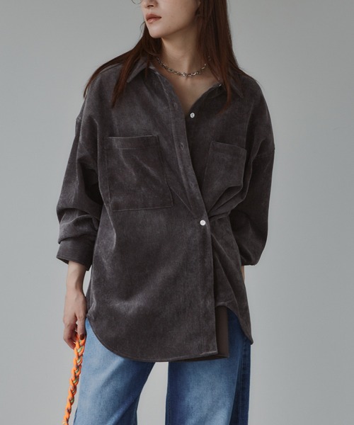 210nouve(トゥージュヌーブ)の「【3WAY】コーデュロイ ビッグ シャツ ジャケット(シャツ/ブラウス・レディース・チャコールグレー/ベージュ/アイボリー・FREE)」の7枚目の写真