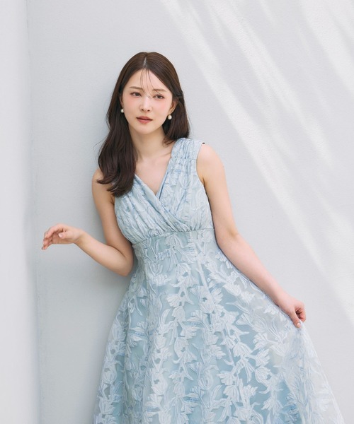 polaura(ポローラ)の「ブロッサムベールカシュクールワンピース(ワンピース・レディース・サックスブルー・S/M)」の3枚目の写真