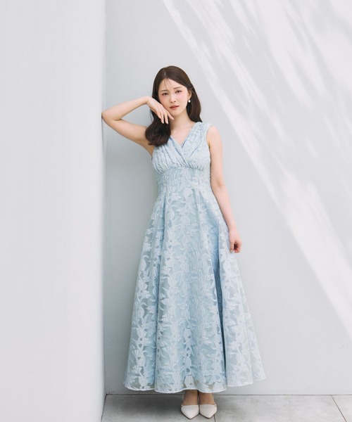 polaura(ポローラ)の「ブロッサムベールカシュクールワンピース(ワンピース・レディース・サックスブルー・S/M)」の4枚目の写真