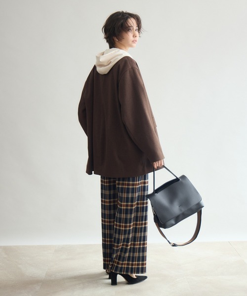 Pillini(ピリーニ)の「カットツイル裏起毛チェックプリーツパンツ(その他パンツ・レディース・ネイビー/ブラウン・MEDIUM)」の12枚目の写真