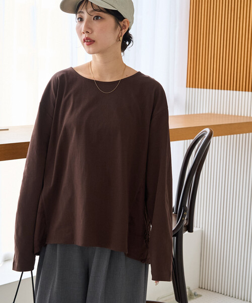 FREAK'S STORE(フリークスストア)の「限定展開 3D レース ドッキング ロングスリーブ トップス(Tシャツ/カットソー・レディース・ブラック/ブラウン/オフホワイト・フリ-)」の5枚目の写真