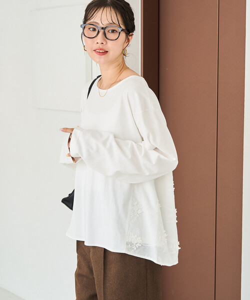 FREAK'S STORE(フリークスストア)の「限定展開 3D レース ドッキング ロングスリーブ トップス(Tシャツ/カットソー・レディース・ブラック/ブラウン/オフホワイト・フリ-)」の13枚目の写真