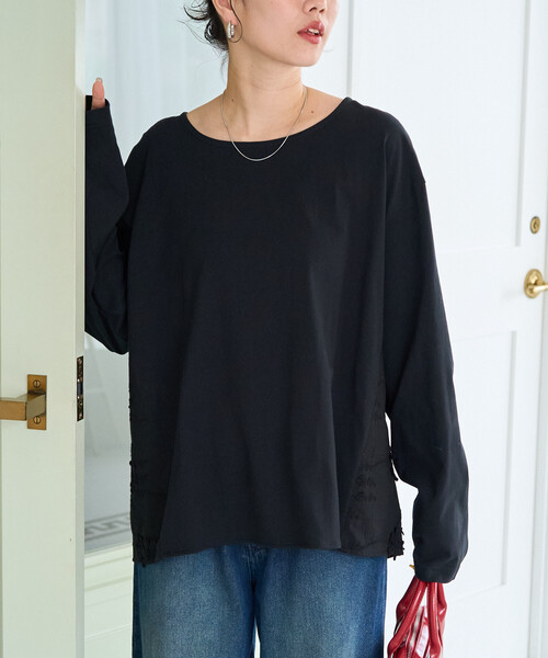 FREAK'S STORE(フリークスストア)の「限定展開 3D レース ドッキング ロングスリーブ トップス(Tシャツ/カットソー・レディース・ブラック/ブラウン/オフホワイト・フリ-)」の21枚目の写真
