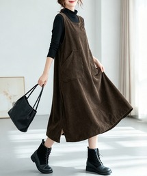 コーデュロイポケット付きジャンパースカート