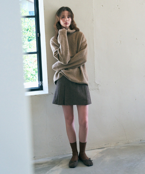 DRAWFIT WOMEN（ドローフィットウーマン）の「ヘアリーウール オーバーサイズ タートルネックニット [BEIGE]（ニット/セーター・レディース・その他・SMALL/MEDIUM）」の3枚目の写真