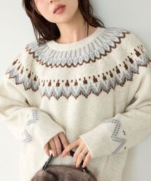 求心柄ジャガードニット
