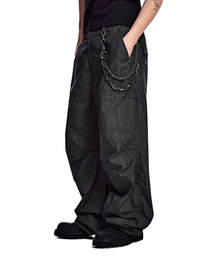 SECONDMONO（セカンドモノローグ）の「ピグメント ダブルニーワイドパンツ[チャコール]_SEPT087CHARCOAL（その他パンツ）」