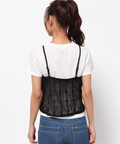 WEGO（ウィゴー）の「WEGO/キャミソールレイヤードTシャツ（キャミソール・レディース・オフホワイト/その他1/その他2/ブラック/ライトベージュ/ピンク・FREE）」の9枚目の写真