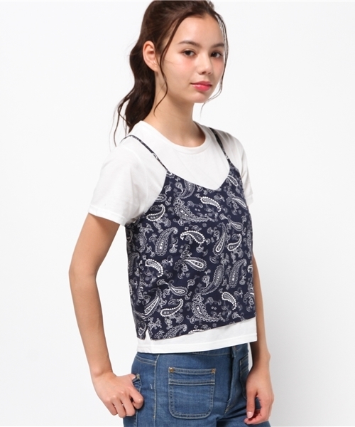 WEGO（ウィゴー）の「WEGO/キャミソールレイヤードTシャツ（キャミソール・レディース・オフホワイト/その他1/その他2/ブラック/ライトベージュ/ピンク・FREE）」の17枚目の写真