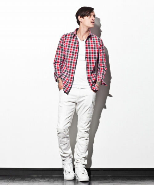 VADEL（バデル）の「3ホックチェックシャツ（シャツ/ブラウス・メンズ・ブルー/レッド・SMALL/MEDIUM/LARGE）」の11枚目の写真