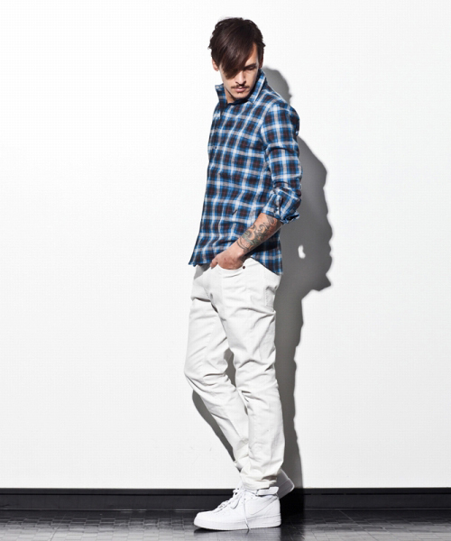 VADEL（バデル）の「3ホックチェックシャツ（シャツ/ブラウス・メンズ・ブルー/レッド・SMALL/MEDIUM/LARGE）」の12枚目の写真