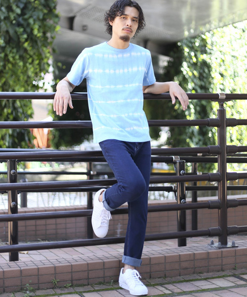 Denime(ドゥニーム)の「タイダイボーダーTシャツ(Tシャツ/カットソー・メンズ・ブルー/ネイビー・LARGE/MEDIUM/SMALL)」の11枚目の写真
