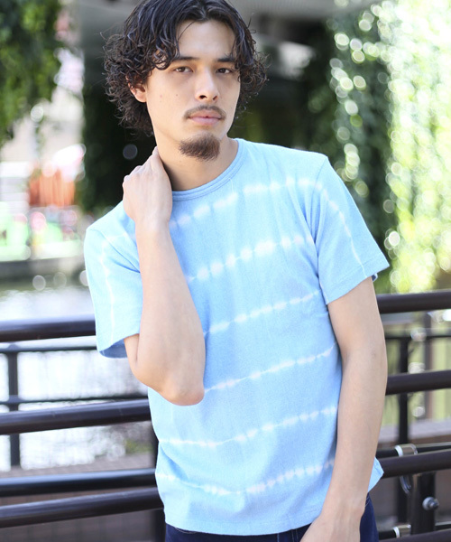 Denime(ドゥニーム)の「タイダイボーダーTシャツ(Tシャツ/カットソー・メンズ・ブルー/ネイビー・LARGE/MEDIUM/SMALL)」の10枚目の写真