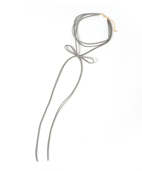 WEGO（ウィゴー）の「WEGO/ロングリボンチョーカー（チョーカー・レディース・グレー/ワイン/ベージュ・FREE）」の2枚目の写真