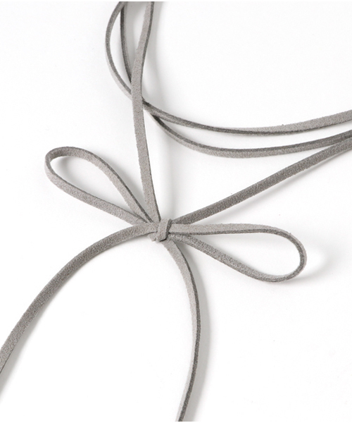 WEGO（ウィゴー）の「WEGO/ロングリボンチョーカー（チョーカー・レディース・グレー/ワイン/ベージュ・FREE）」の4枚目の写真