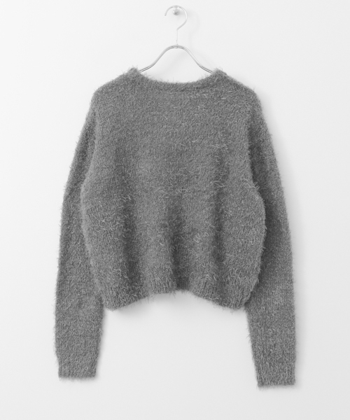 KBF+（ケービーエフプラス）の「KBF+ フェザーヤーン2wayニット（ニット/セーター・レディース・グレー系その他/ライトベージュ/パープル・ONE）」の21枚目の写真