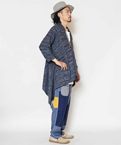 チャイハネ（チャイハネ）の「【チャイハネ】yul ジャガードコットンニットドレープカーディガン（ユニセックス）（カーディガン/ボレロ・メンズ・ベージュ/ホワイト/ブラック/ブルー/ダークブラック/オレンジ・FREE）」の19枚目の写真