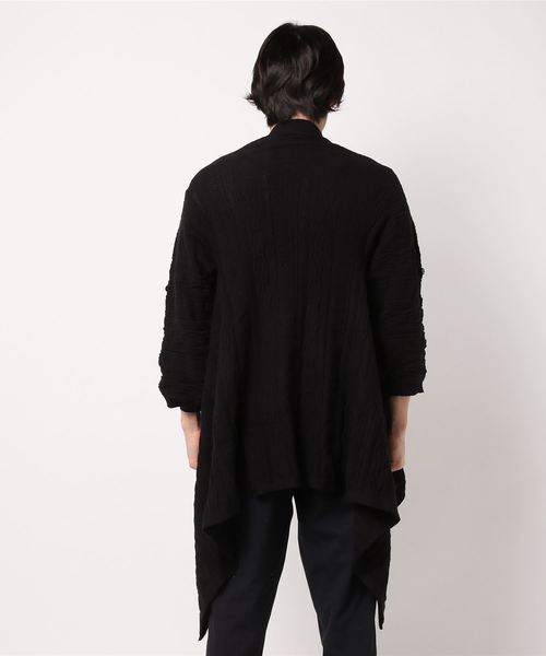 チャイハネ（チャイハネ）の「【チャイハネ】yul ジャガードコットンニットドレープカーディガン（ユニセックス）（カーディガン/ボレロ・メンズ・ベージュ/ホワイト/ブラック/ブルー/ダークブラック/オレンジ・FREE）」の8枚目の写真