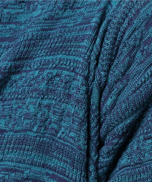 チャイハネ（チャイハネ）の「【チャイハネ】yul ジャガードコットンニットドレープカーディガン（ユニセックス）（カーディガン/ボレロ・メンズ・ベージュ/ホワイト/ブラック/ブルー/ダークブラック/オレンジ・FREE）」の14枚目の写真