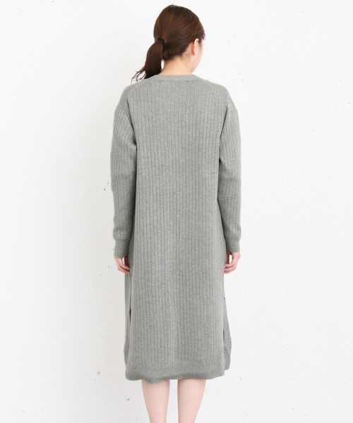 KBF+（ケービーエフプラス）の「KBF+ ロングリブカーディガン（カーディガン/ボレロ・レディース・グレー/ネイビー/ベージュ・ONE）」の6枚目の写真