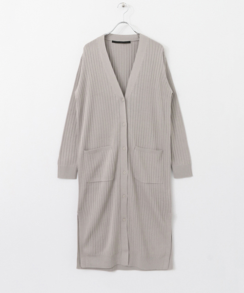 KBF+（ケービーエフプラス）の「KBF+ ロングリブカーディガン（カーディガン/ボレロ・レディース・グレー/ネイビー/ベージュ・ONE）」の10枚目の写真