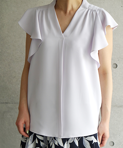 laboratory work(ラボラトリーワーク)の「フレアスリーブ ブラウス(シャツ/ブラウス・レディース・オフホワイト/ラベンダー/ネイビー・MEDIUM)」の20枚目の写真