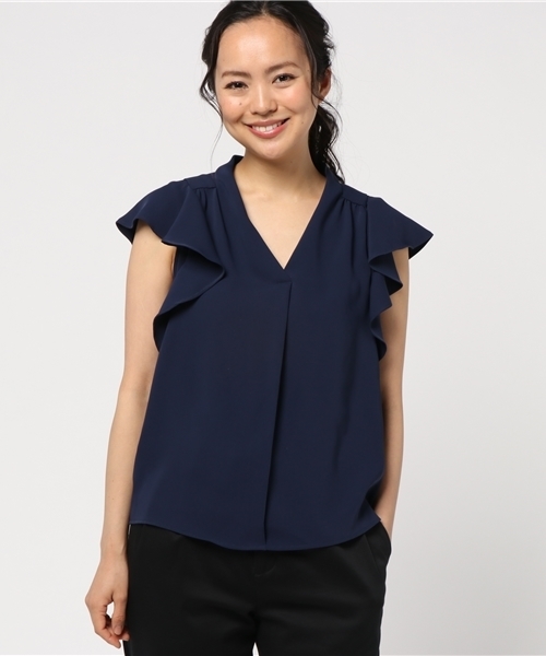 laboratory work(ラボラトリーワーク)の「フレアスリーブ ブラウス(シャツ/ブラウス・レディース・オフホワイト/ラベンダー/ネイビー・MEDIUM)」の15枚目の写真