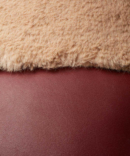 IEDIT（イディット）の「ＩＥＤＩＴ　選べるストラップがうれしい　エコ　ファー付きバケツ型トートバッグ（ショルダーバッグ・レディース・ブラック/ボルドー・ONE SIZE）」の6枚目の写真