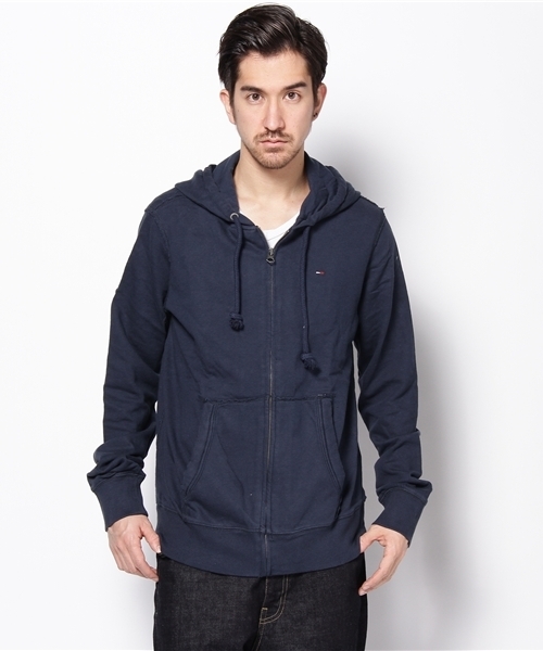 TOMMY HILFIGER（トミーヒルフィガー）の「OTTER FLAG HOODY ZIPTHRU（パーカー・メンズ・グレー/ブルー・SMALL/MEDIUM/LARGE）」の2枚目の写真
