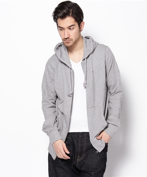 TOMMY HILFIGER（トミーヒルフィガー）の「OTTER FLAG HOODY ZIPTHRU（パーカー・メンズ・グレー/ブルー・SMALL/MEDIUM/LARGE）」の5枚目の写真