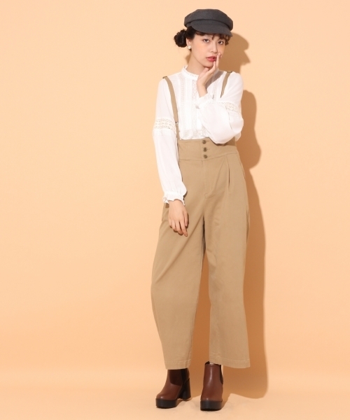 Heather（ヘザー）の「サスぺンダーツキ／ワイドパンツ　767172（その他パンツ・レディース・ブルー系その他/ブルー系その他2/ダークベージュ・SMALL/MEDIUM）」の2枚目の写真