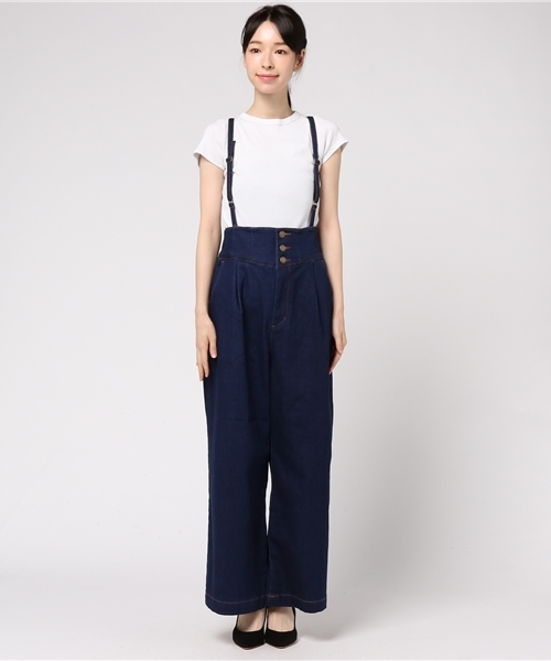 Heather（ヘザー）の「サスぺンダーツキ／ワイドパンツ　767172（その他パンツ・レディース・ブルー系その他/ブルー系その他2/ダークベージュ・SMALL/MEDIUM）」の4枚目の写真