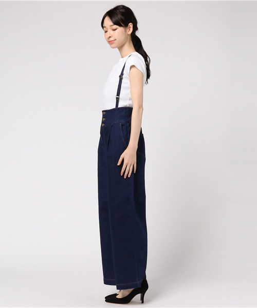 Heather（ヘザー）の「サスぺンダーツキ／ワイドパンツ　767172（その他パンツ・レディース・ブルー系その他/ブルー系その他2/ダークベージュ・SMALL/MEDIUM）」の5枚目の写真