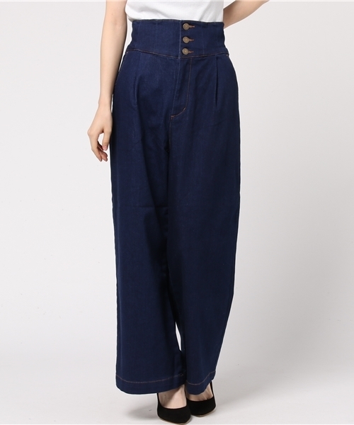 Heather（ヘザー）の「サスぺンダーツキ／ワイドパンツ　767172（その他パンツ・レディース・ブルー系その他/ブルー系その他2/ダークベージュ・SMALL/MEDIUM）」の13枚目の写真