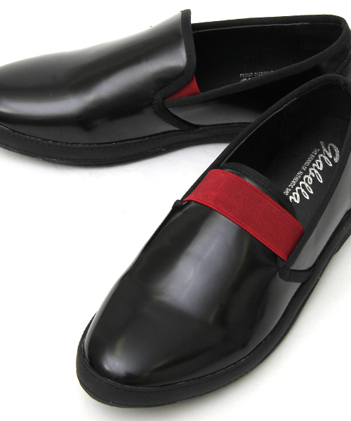 glabella（グラベラ）の「エラスティックバンド エナメル スリッポン / フロントゴア / ゴムバンド（ドレスシューズ・メンズ・ブラック/ブラック×ホワイト/バーガンディー・L/M/S）」の2枚目の写真