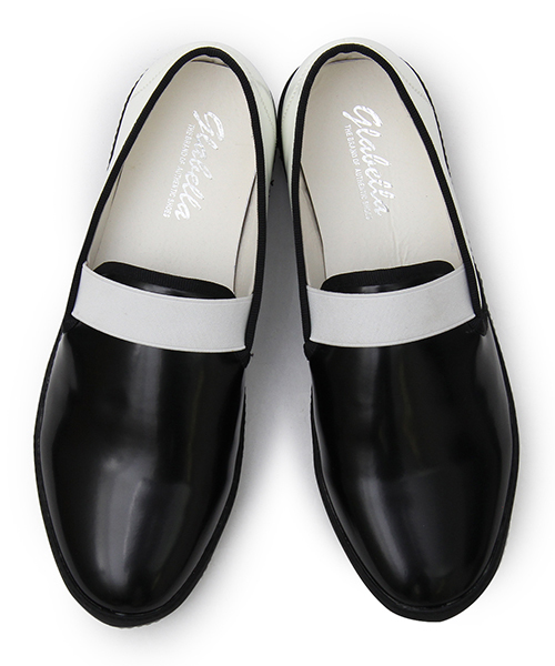 glabella（グラベラ）の「エラスティックバンド エナメル スリッポン / フロントゴア / ゴムバンド（ドレスシューズ・メンズ・ブラック/ブラック×ホワイト/バーガンディー・L/M/S）」の14枚目の写真