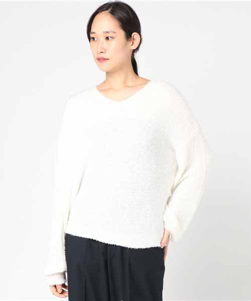 VENCEEXCHANGE(ヴァンスエクスチェンジ)の「ミニフェザープルオーバー(ニット/セーター・レディース・ブラック/ブラウン/オフホワイト/ネイビー/パープル/ボルドー/グレー/ピンク/イエロー/グリーン・MEDIUM)」の17枚目の写真