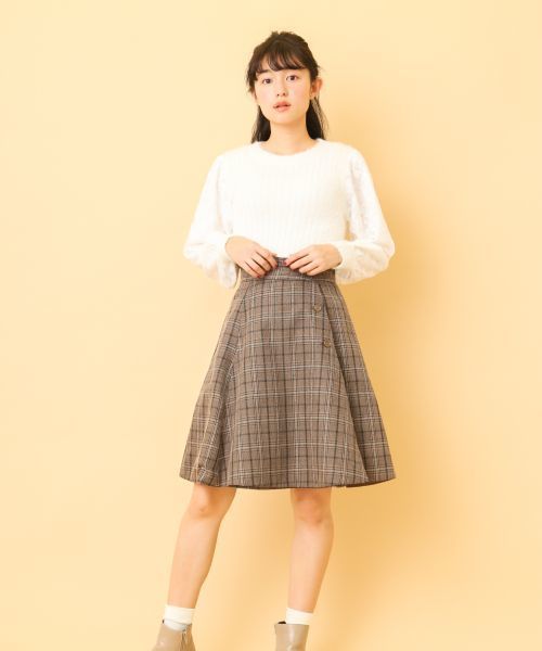 大きいサイズ、OLIVE des OLIVE、フレアスカート オリーブ デ オリーブ OLIVE des OLIVE ハイウエストフレア