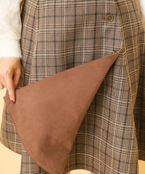 OLIVE des OLIVE（オリーブデオリーブ）の「リバーシブルラップフレアスカート◆（スカート・レディース・ブラック/ブラウン・FREE）」の8枚目の写真