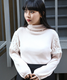 apres jour | 肩レースタートルリブニット【ZOZOTOWN限定アイテム】(ニット/セーター)