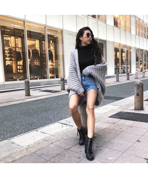 EGOIST（エゴイスト）の「ローゲージドルマンスリーブニットカーデ（カーディガン/ボレロ・レディース・ベージュ/グレー/ブルー・FREE）」の2枚目の写真