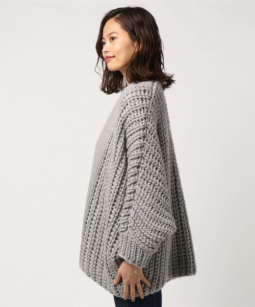 EGOIST（エゴイスト）の「ローゲージドルマンスリーブニットカーデ（カーディガン/ボレロ・レディース・ベージュ/グレー/ブルー・FREE）」の13枚目の写真