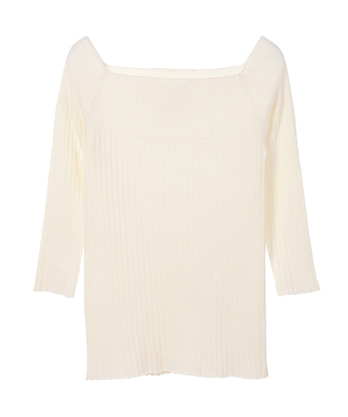 The Virgnia(ザ ヴァージニア)の「変形リブスクエアネックニット(ニット/セーター・レディース・ネイビー/レッド/オフホワイト・FREE)」の9枚目の写真