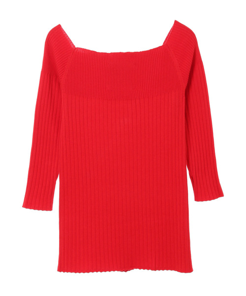 The Virgnia(ザ ヴァージニア)の「変形リブスクエアネックニット(ニット/セーター・レディース・ネイビー/レッド/オフホワイト・FREE)」の15枚目の写真