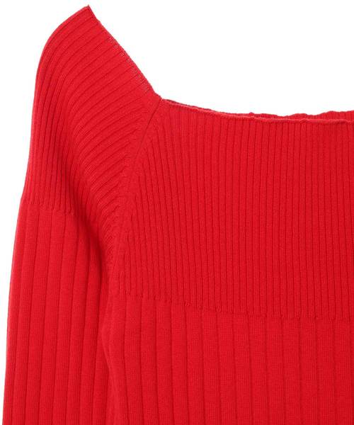 The Virgnia(ザ ヴァージニア)の「変形リブスクエアネックニット(ニット/セーター・レディース・ネイビー/レッド/オフホワイト・FREE)」の8枚目の写真