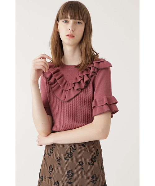 JILL STUART（ジルスチュアート）の「◆スティーナラッフルニット（ニット/セーター・レディース・ホワイト/ベージュ/ピンク/グレー・FREE）」の4枚目の写真