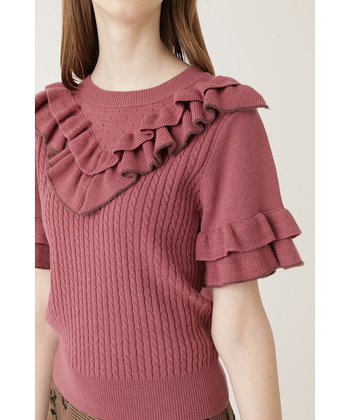 JILL STUART（ジルスチュアート）の「◆スティーナラッフルニット（ニット/セーター・レディース・ホワイト/ベージュ/ピンク/グレー・FREE）」の6枚目の写真